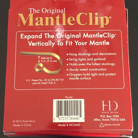 Mantle Clips for Stockings, Lights, and Garland - Picture 3 of 4